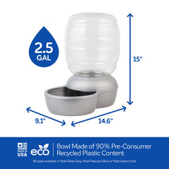 Petmate Replendish filtro de carbón activo instalado para agua más fresca.