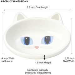 Tazón de cerámica Petrageous diseño oval para acceder a comida y agua