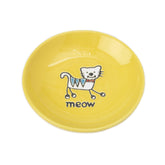 Petrageous Silly Kitty tazón de 5 pulgadas amarillo para comida felina