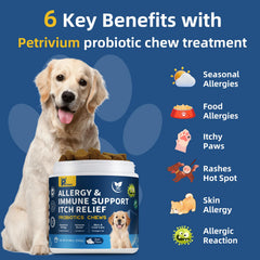 Petrivium probióticos perros: apoyo digestivo y piel sana por porción.