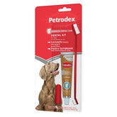 Petrodex kit dental para perros con cepillo doble facilita la limpieza diaria.