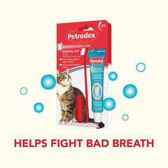 Pasta dental Petrodex para gatos sabor malt, uso diario para limpieza.