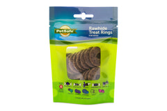 PetSafe Busy Buddy: anillo de cuero crudo natural sabor maní para masticar entretenido.