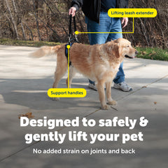 PetSafe CareLift ajuste de talla para un ajuste cómodo en perros grandes.
