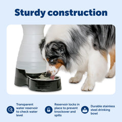 PetSafe Cuenco de acero inoxidable desmontable para limpieza rápida.