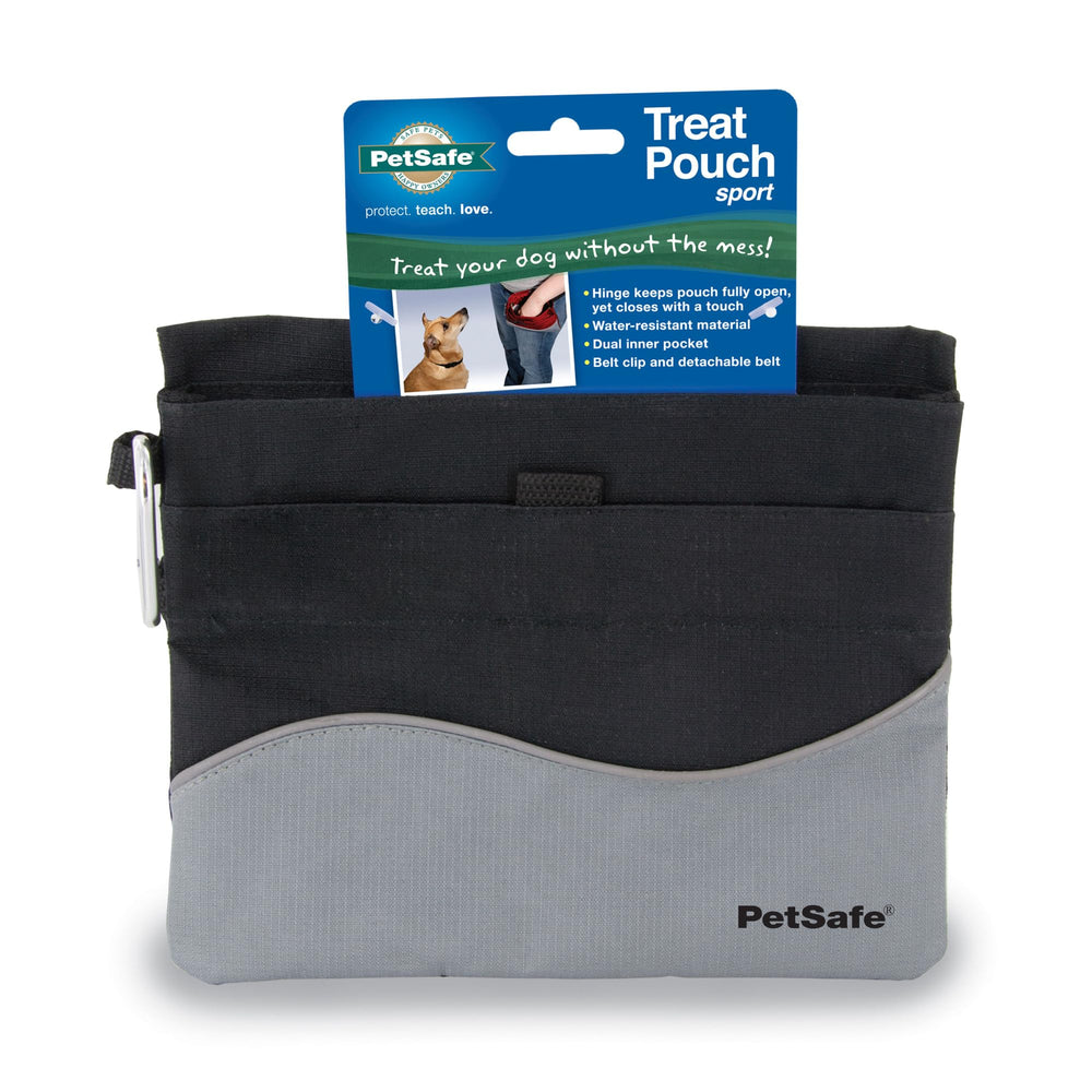 PetSafe Treat Pouch Sport cierre de bisagra evita derrames y facilita la entrega de premios