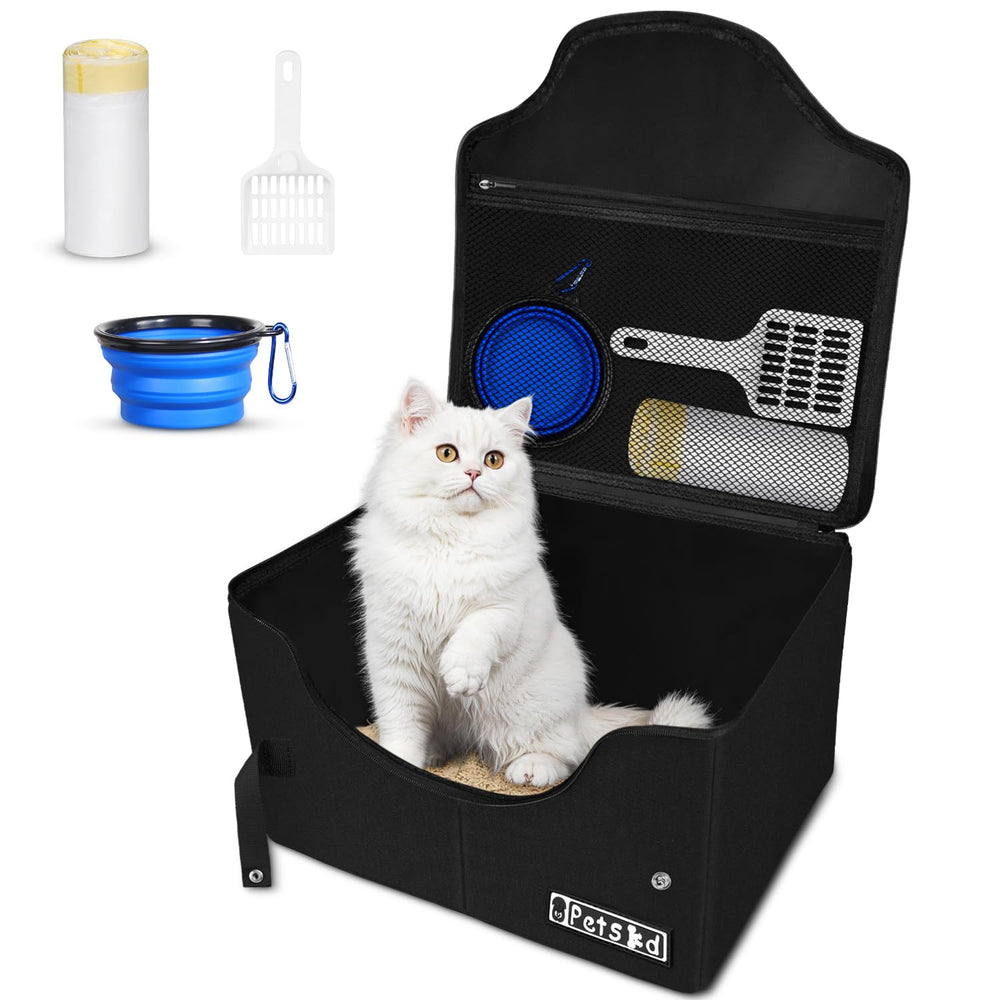 Petskd caja de arena portátil con tapa, ideal para viajes con gato.