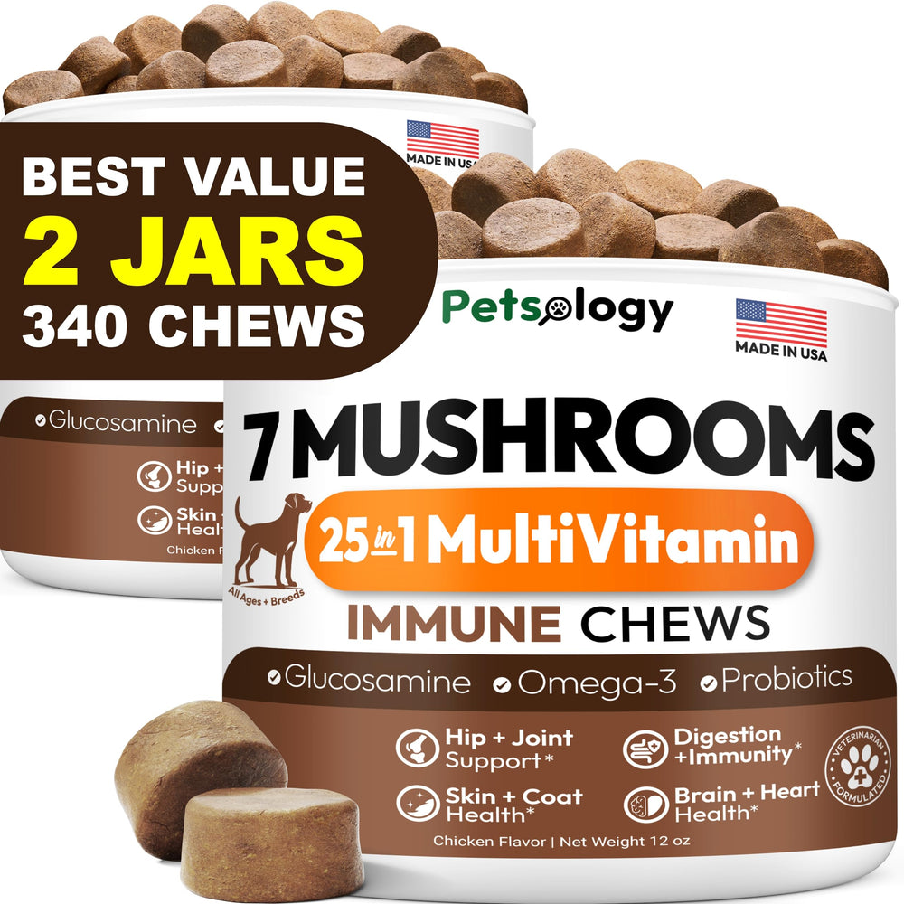 Petsology dos-unidades cola-de-pavo hongo para inmunidad canina