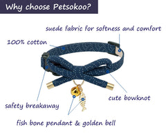 PetSoKoo collar gato con dije pez, toque único para gatitos curiosos.