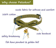 PetSoKoo collar gato estilo japonés con nudo de lazo para cualquier ocasión.