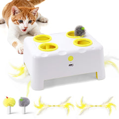 PETSWEET Caja de Queso Interactivo: 4 huecos para gatos, estimula juego y curiosidad.