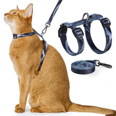 Harnais PetThem anti-échappement pour chats, idéal pour promenades sûres.