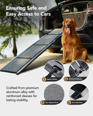 Rampa de aluminio PetThem, resistente y estable para hasta 250 libras