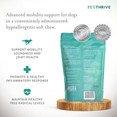 PetThrive sabor bacon, suplemento sabroso para articulaciones caninas.