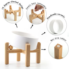 Petygooing base de madera bambú mantiene estable el tazón durante las comidas.