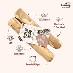 PetYupp palito café natural mientras el perro mastica, duradero y agradable.
