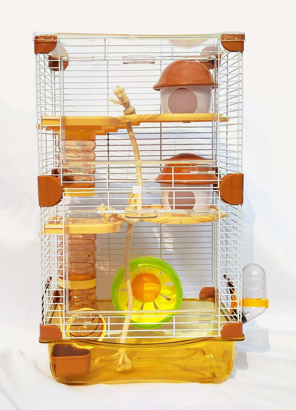 PETZHUBO jaula para hámster mini con tres niveles y transparencia.