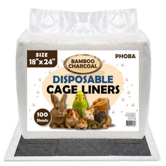 PHOBA lineras de bambú carbón activado 18x24, 100 hojas, control de olores natural.
