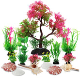 PietyPet plantas para acuario con pedestal; fijación estable y sin flotación.
