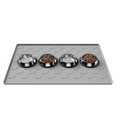 Alfombra Pieviev para comida de perros y gatos con borde alto previene derrames.