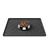 Pieviev alfombrilla para comederos con bordes elevados, evita derrames