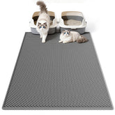 Pieviev alfombrilla para arena de gatos, doble capa, captura arena y protege el suelo.