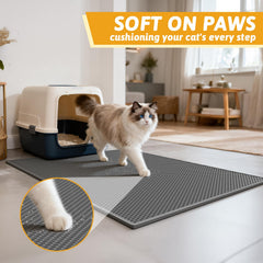 Pieviev alfombrilla lavable para arena de gatos, limpieza rápida y fácil.