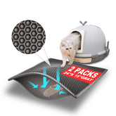 Pieviev doble capa alfombrilla para arena de gatos, captura arena de forma eficiente.