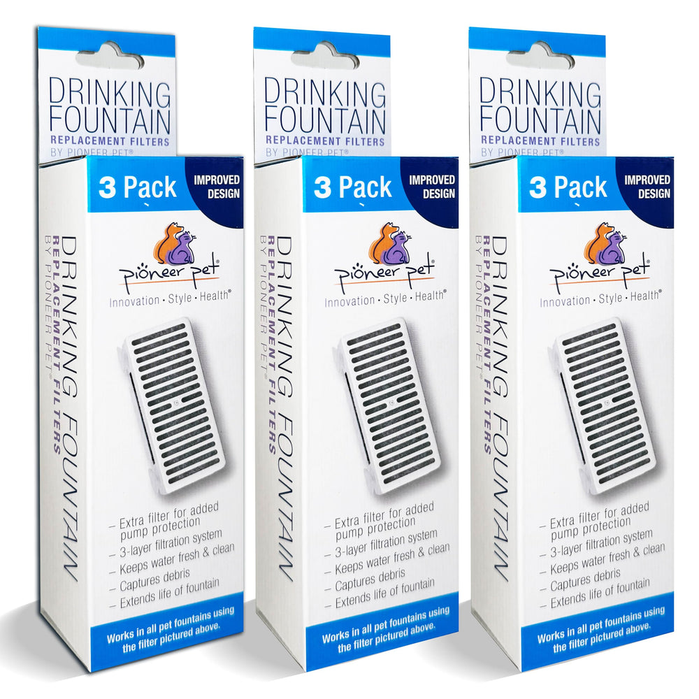 Pioneer Pet pack de 3 filtros T en forma para fuente, agua fresca.