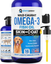 Planopaws Omega 3 para perros: bote listo para dosis diarias y cuidado general.