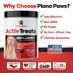 Planopaws ActivTreats sabor mantequilla de maní, bocadillos atractivos para perros.