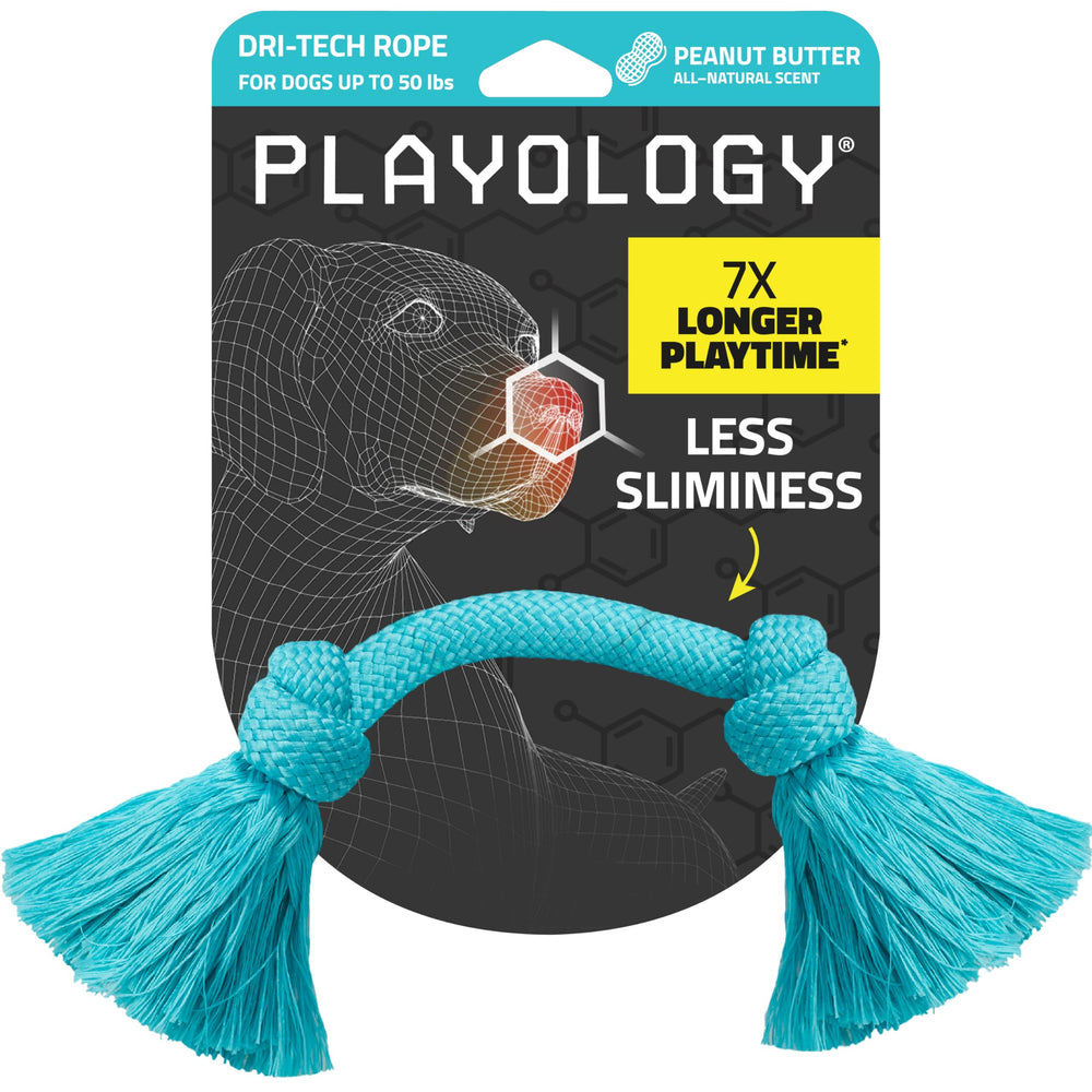 Playology Dri-Tech Cuerda para perros medianos, duradera para juego intenso.