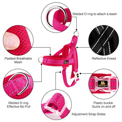 Ajuste rápido con una hebilla en el arnés PLUTUS PET rosa