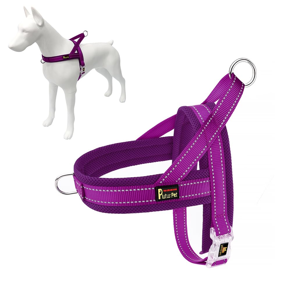 Arnés PLUTUS PET sin tirón con malla aireada para paseos cómodos.
