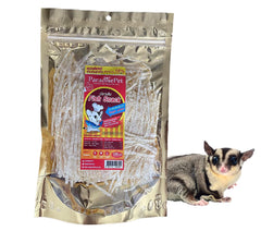 Polar Bear's Pet Shop snack pescado para sugar gliders, envase visible, ideal para premiar mascotas pequeñas.