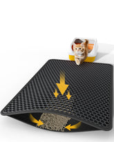 Powools alfombrilla para arena de gatos con panal superior captura desechos de forma eficiente