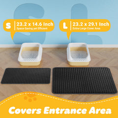 Powools alfombrilla para arena de gatos, impermeable y antideslizante para proteger el piso y facilitar limpieza.