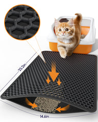 Powools esterilla de arena para gato con base antideslizante para piso seguro.