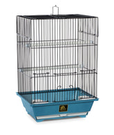Prevue Pet Products jaula aves pequeñas azul frontal, ideal para viaje o casa.