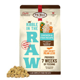 Primal Kibble En Crudo, bolsa abierta, listo para alimentar sin descongelar.