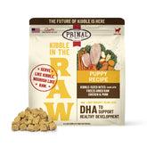 Primal Pet Foods croquetas en crudo empaque: nutrición lista para perros activos.