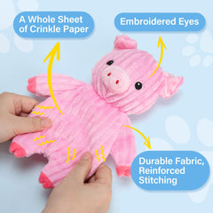 Prime Pets elefante peluche con sonido crujiente que estimula la curiosidad.