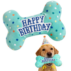 Prime Pets juguete hueso de peluche con sonajero para perros, fomenta juego interactivo