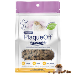 ProDen PlaqueOff Scoopables con sabor a salmón para gatos, beneficio de aliento fresco