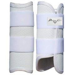 Professional's Choice Pro Performance Elite XC Boots, vista trasero blanco, protección estable para la pierna trasera.
