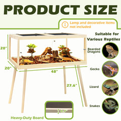 PROLEE tanques reptil madera con patas elevadas para limpieza y acceso