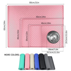 Tapis impermeable PTlom rose protège le sol lors des repas et des boissons.