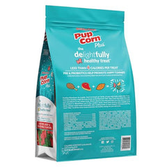 Sabor pollo y res, Pup Corn Plus, snack sabroso y conveniente.