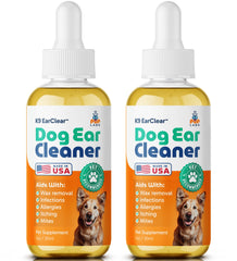 Pup Labs Ear Clear botella frontal para limpieza suave de oídos.