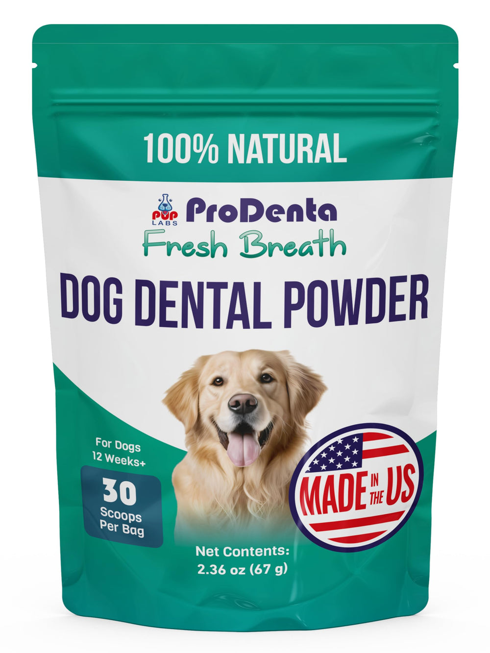 Pup Labs ProDenta Fresh Breath, botella para mantener aliento fresco de tu perro.